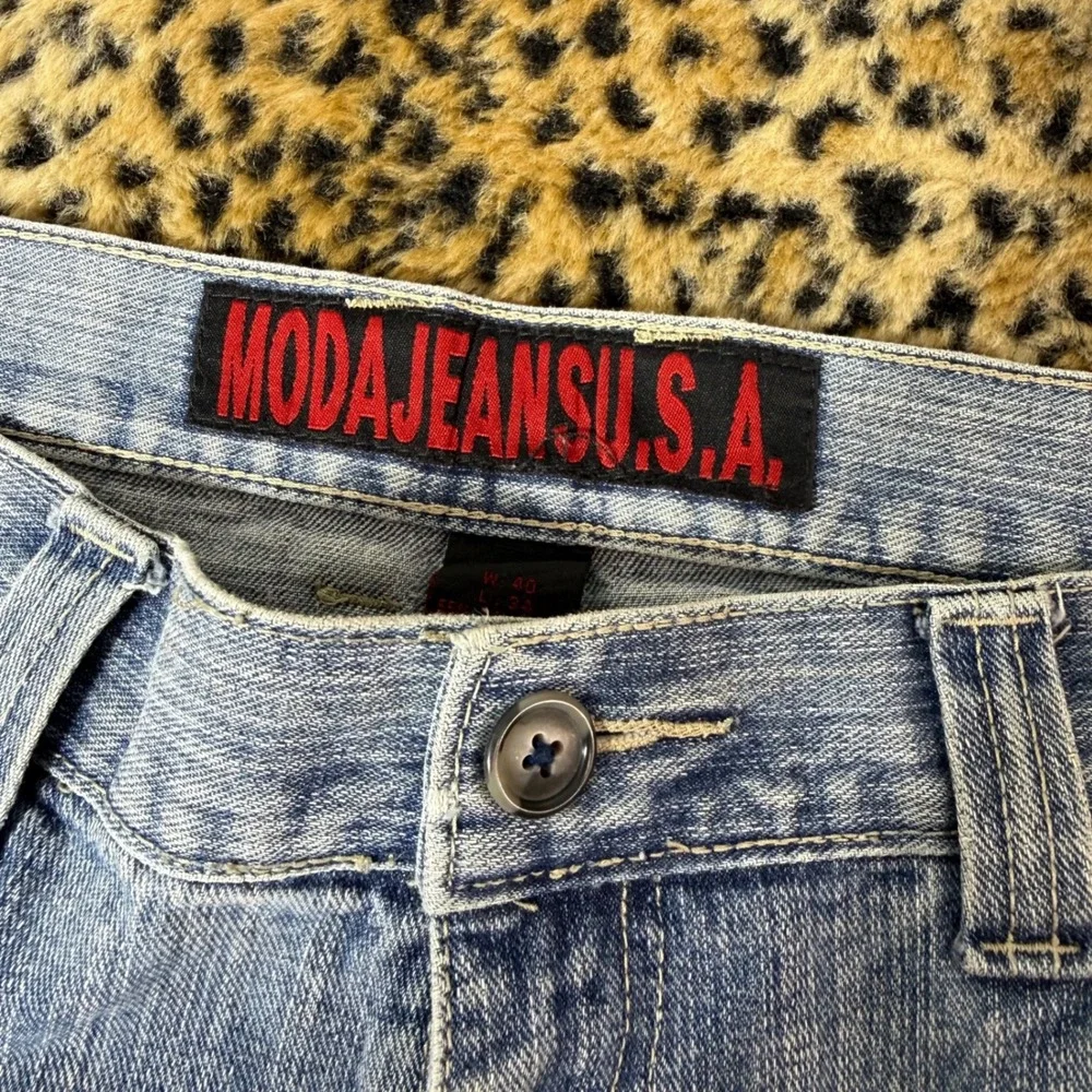 2000s Y2K Skater Baggy Moda Blue Jeans Size 40x34
